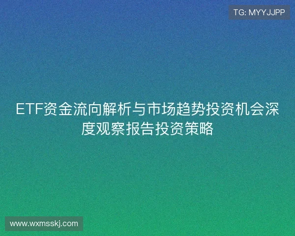 ETF资金流向解析与市场趋势投资机会深度观察报告投资策略 ETF资金流向解析与市场趋势投资机会深度观察报告投资策略